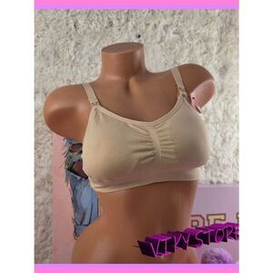 LAMAZE Seamless Beige Comfort Nursing Maternity Bralette Bra Large